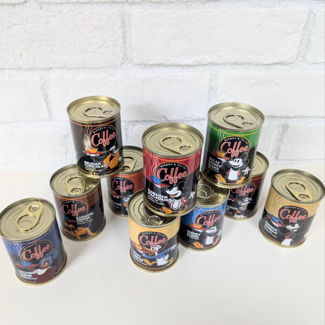 希少 海外ディズニー レトロコーヒー缶10種 インテリア用