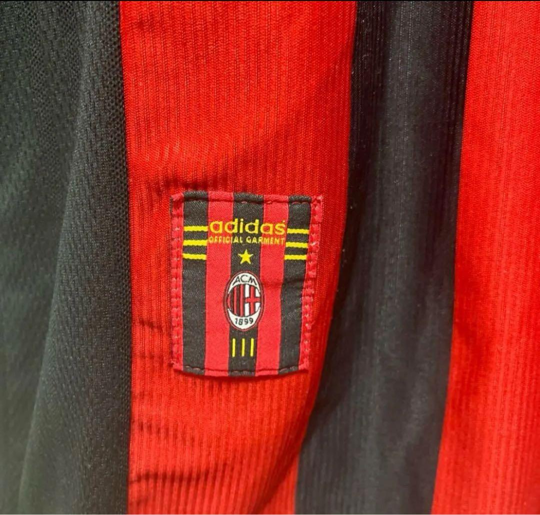 アディダス ACミラン ユニフォーム S 刺繍ロゴ 半袖 98-98 イタリア製