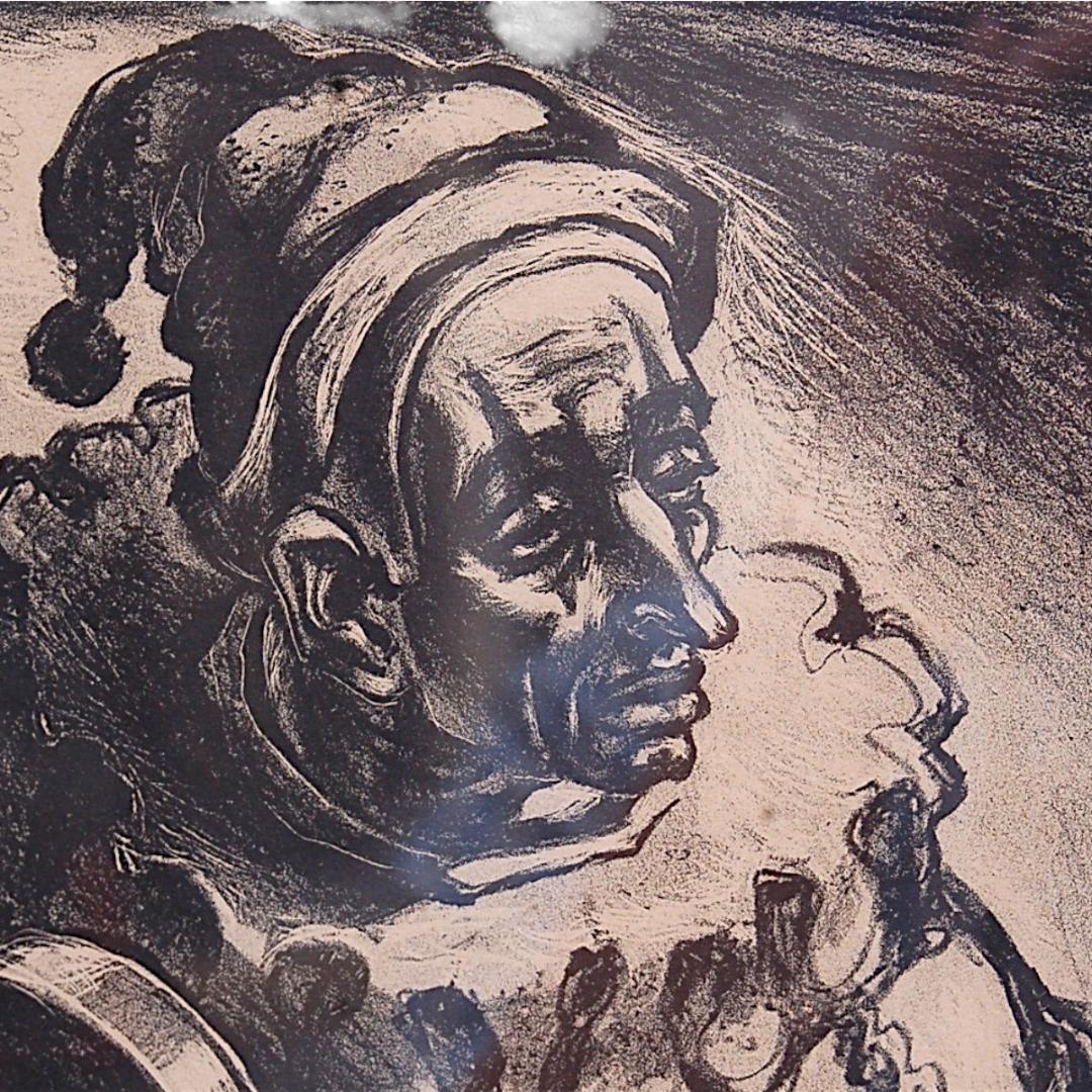 K3259 1970s Umberto Romano サイン入 リトグラフアート