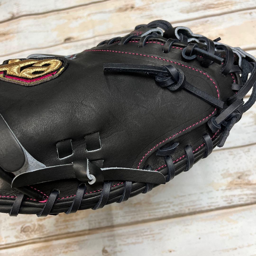 ザナックス  軟式野球キャッチャーミット 右投用 黒×ピンクステッチ　 新品