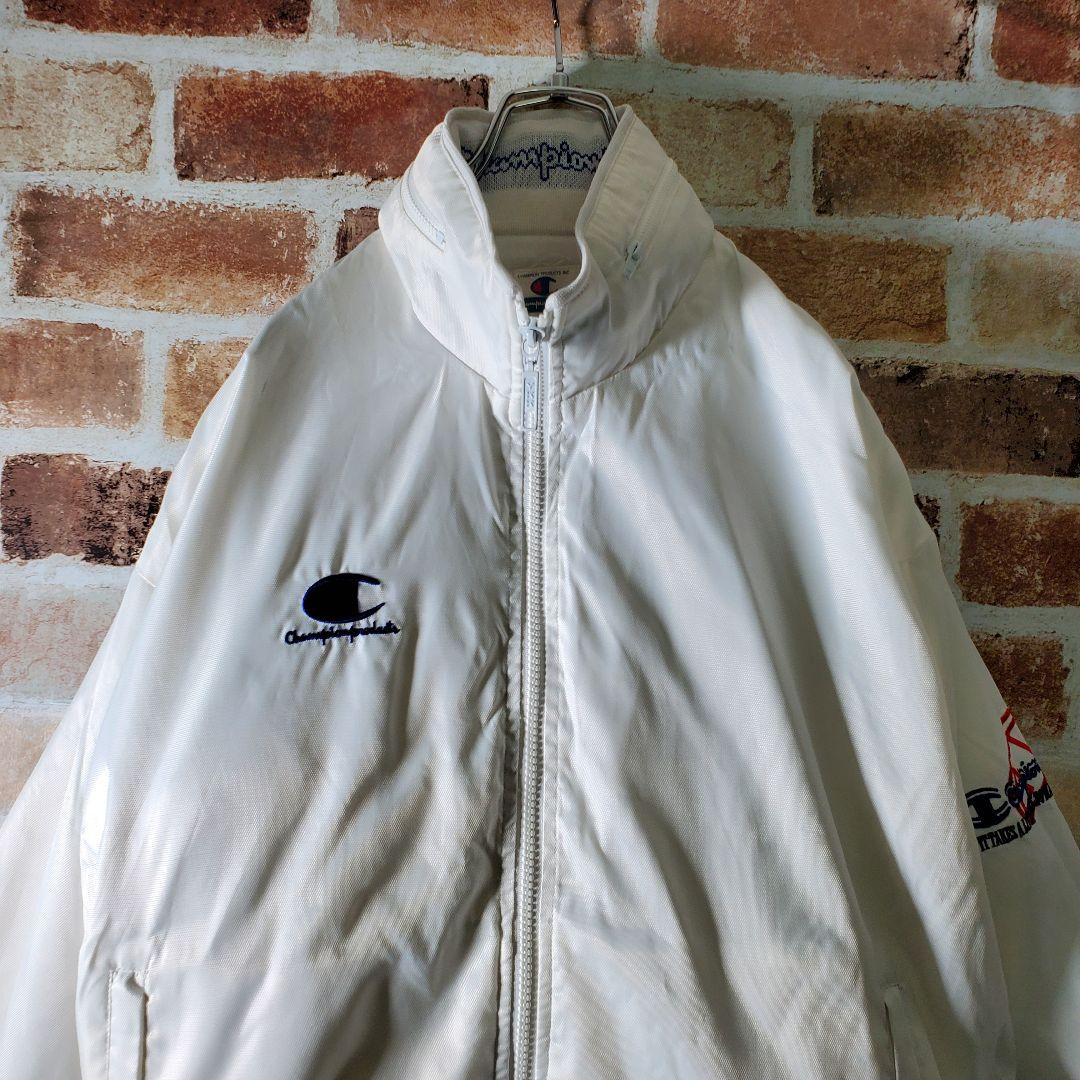 希少！80s 90s チャンピオン セットアップ ウインドブレーカー 白 L