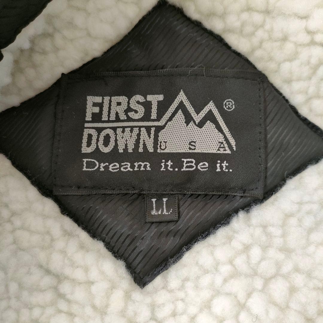 【新品】FIRST DOWN ロングベンチコート ボア ブラック