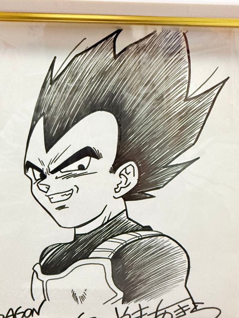 ドラゴンボール Zベジータ とりやまあきら直筆イラスト、サイン