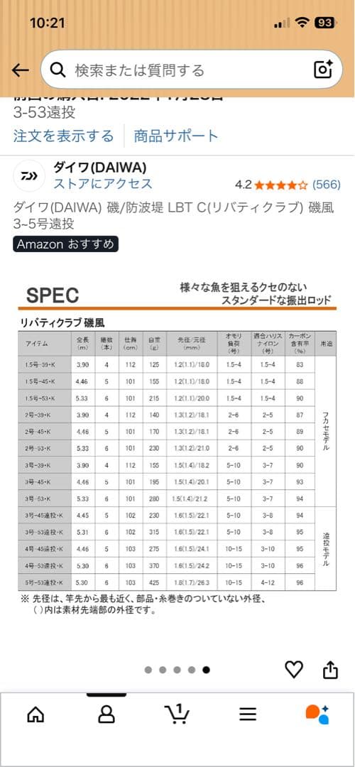 ダイワ LIBERTY CLUB 磯竿 3-53遠投