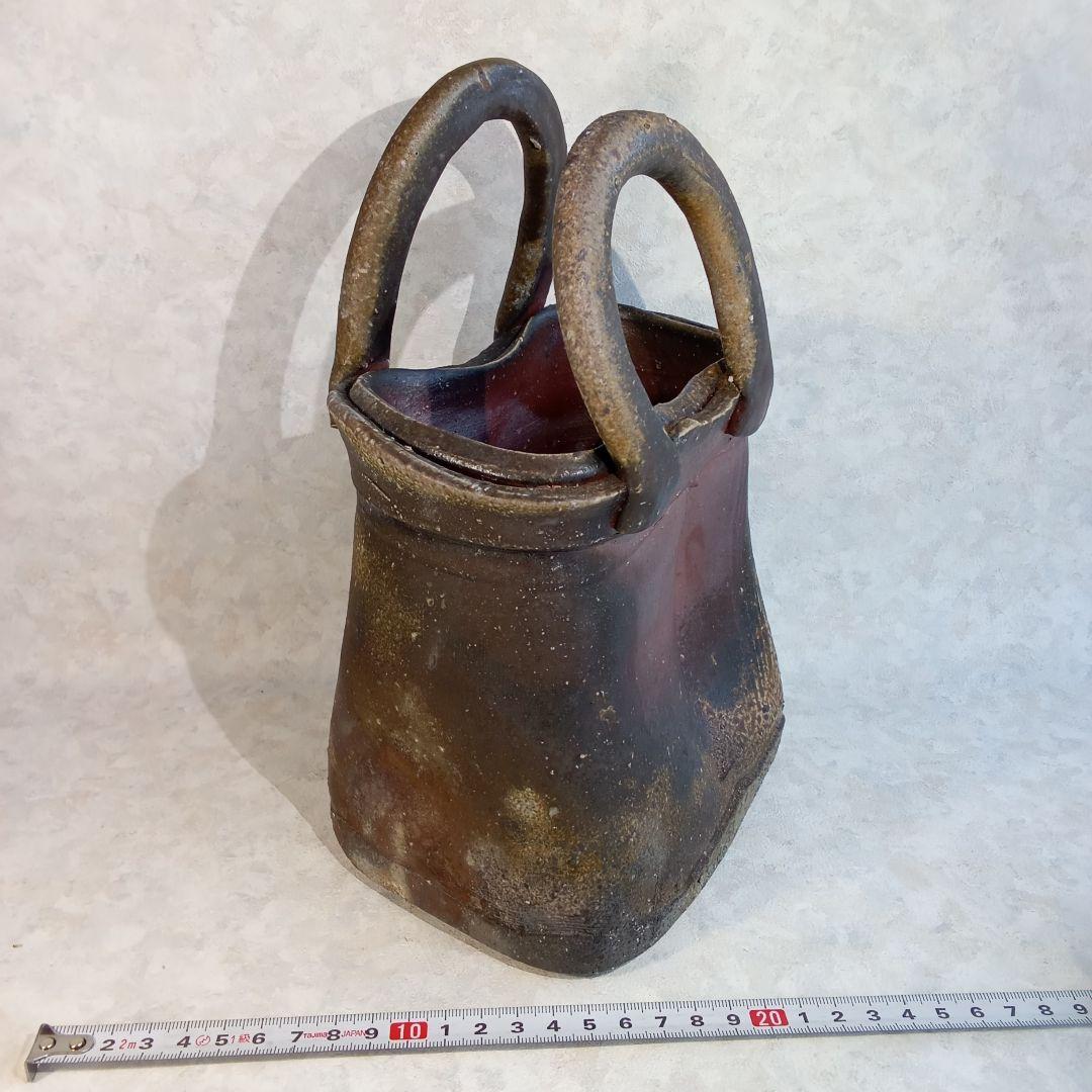 備前焼作家・岩本修一【備前　手付花器】