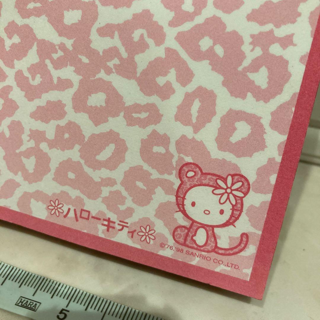 レトロ《1998年ハローキティ メモ帳》Kitty☆Vivitix ヒョウ柄