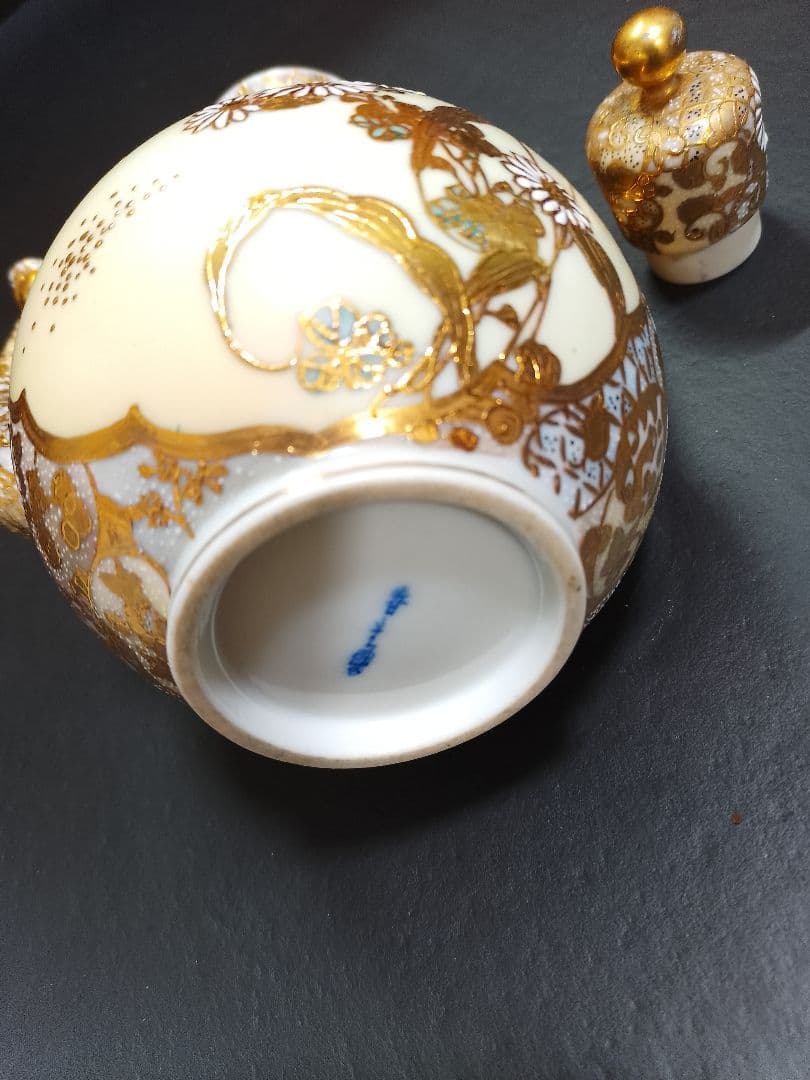 明治輸出品 瀬戸焼名工「加藤春光製」オールドニッポン 銘あり 水差し ポット