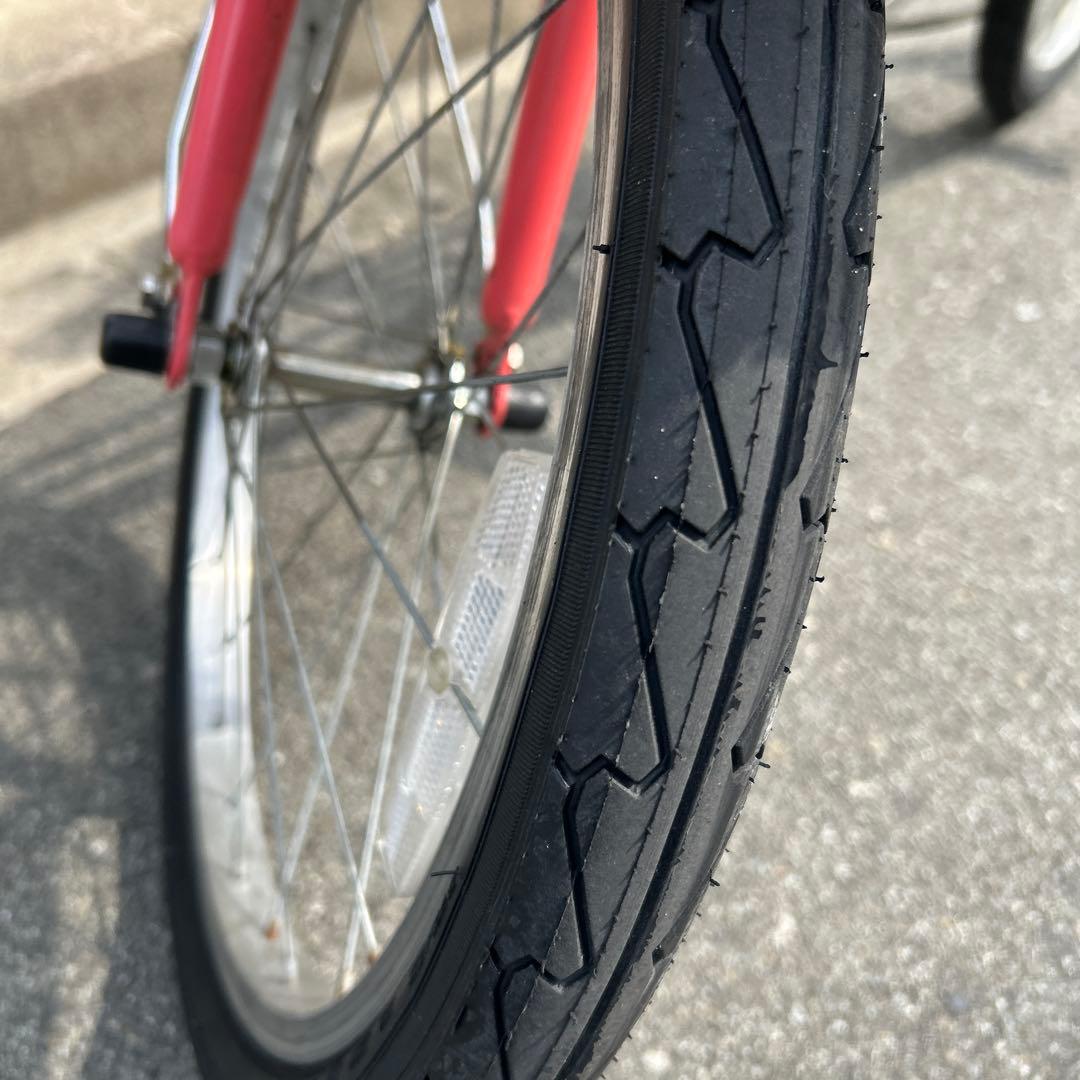 ミニベロ 自転車 バスケット付き　大阪より出品タイヤ前後新品交換済20インチ6段
