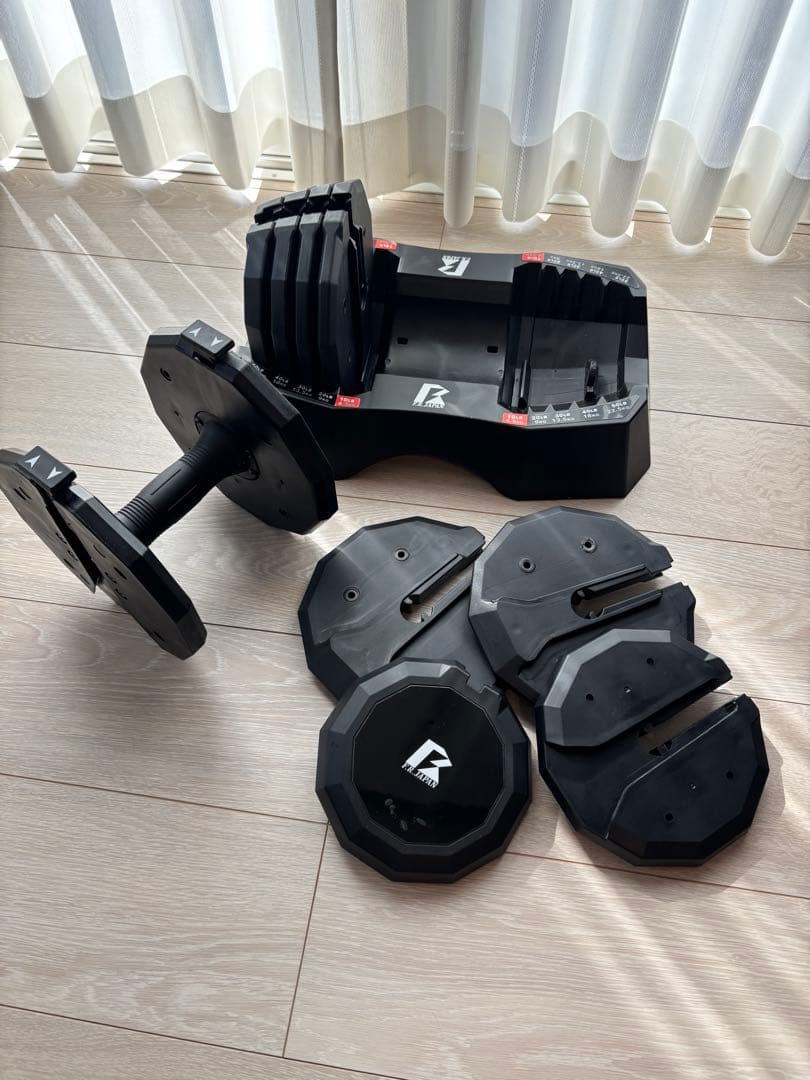 F.R.JAPAN 可変式ダンベル 22.5kg 50LB 専用台座付き