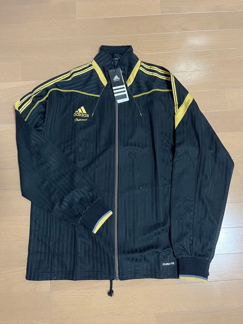新品　アディダス プロフェッショナル　ジャージ上下セット ブラック／ゴールド　L