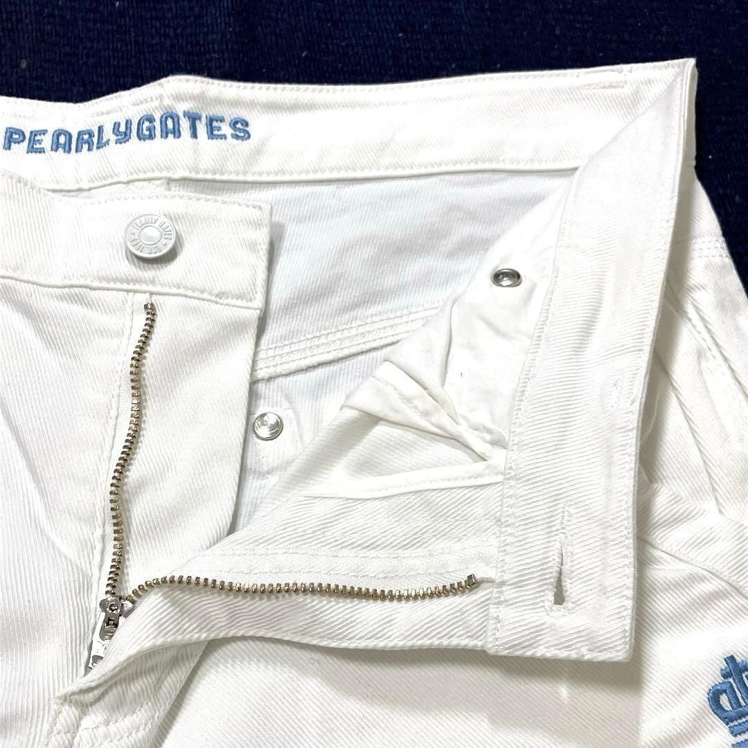 PEARLY GATES GOLF デニムパンツ　4 ストレッチ　白　ロゴ刺繍
