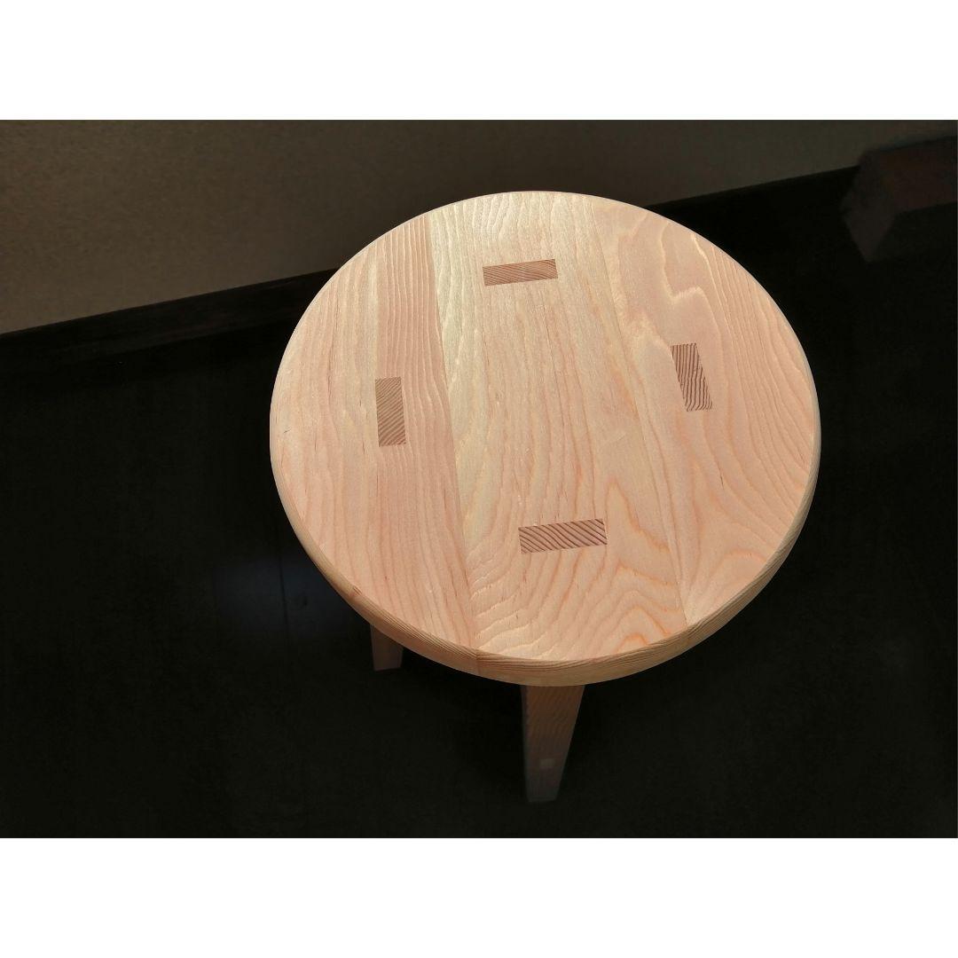 木製スツール　２脚セット　高さ47cm　丸椅子　stool