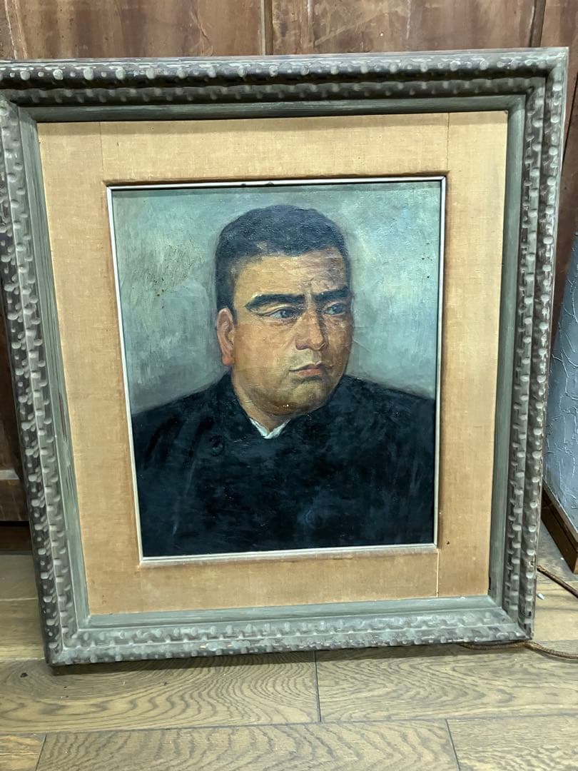 油彩 人物画 木製フレーム