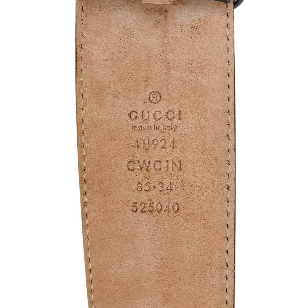 ✨極美品✨GUCCI グッチ　レザーベルト　インターロッキング　GGスプリーム