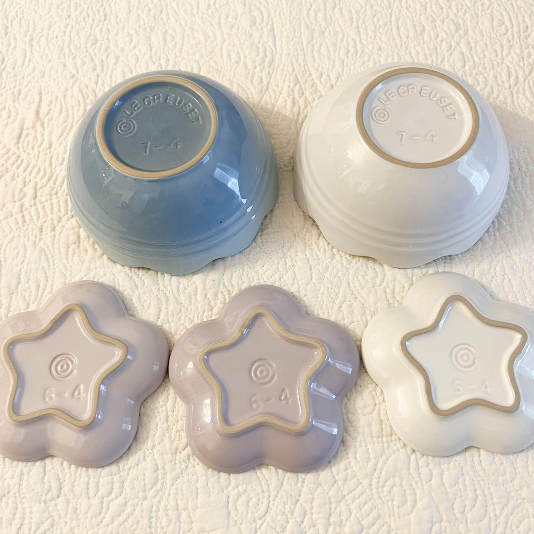 ㉘LE CREUSET フリルボウル×2 ミニフラワープレート×3 ルクルーゼ