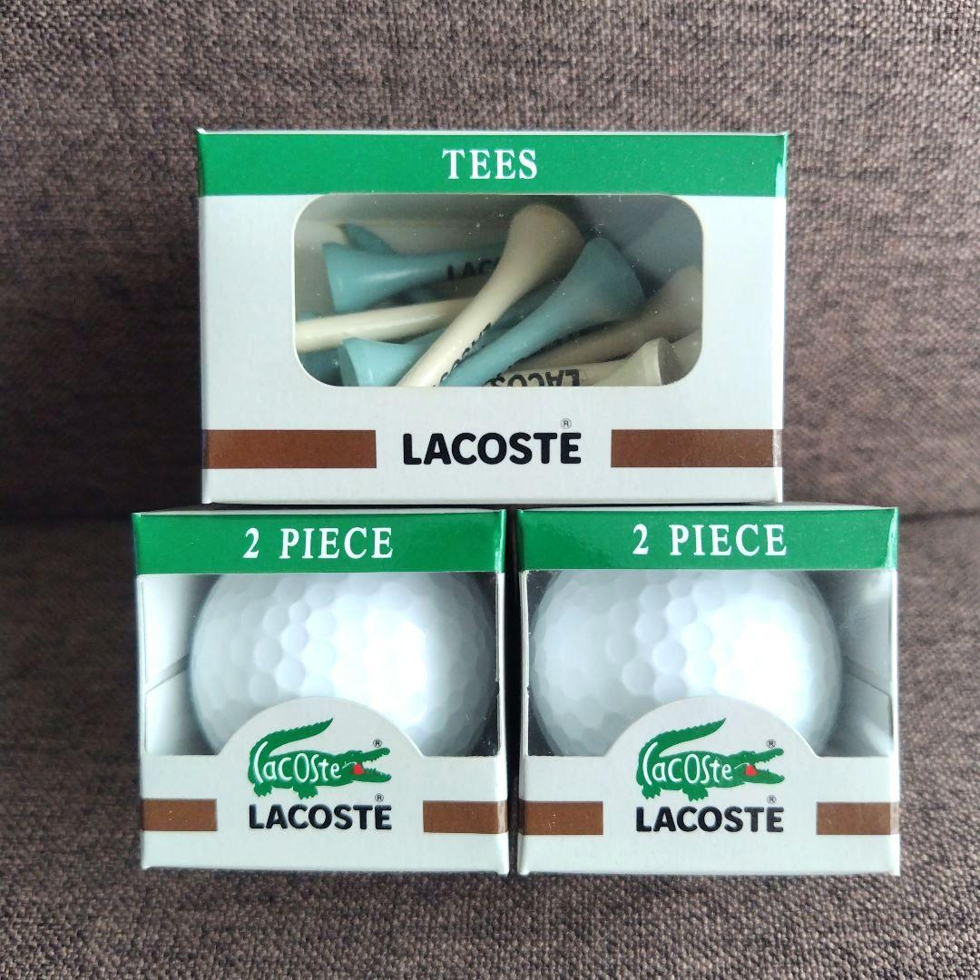 【非売品】LACOSTE　タオル付きゴルフボールギフトとメッシュ巾着袋のセット