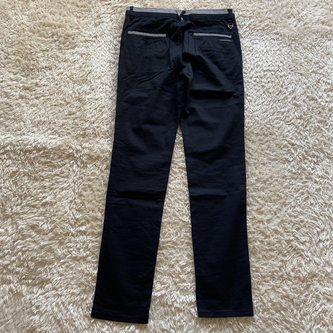 美品　セントアンドリュース　ゴルフパンツM　綿ストレッチ　Dカン　ロゴ　黒　通年