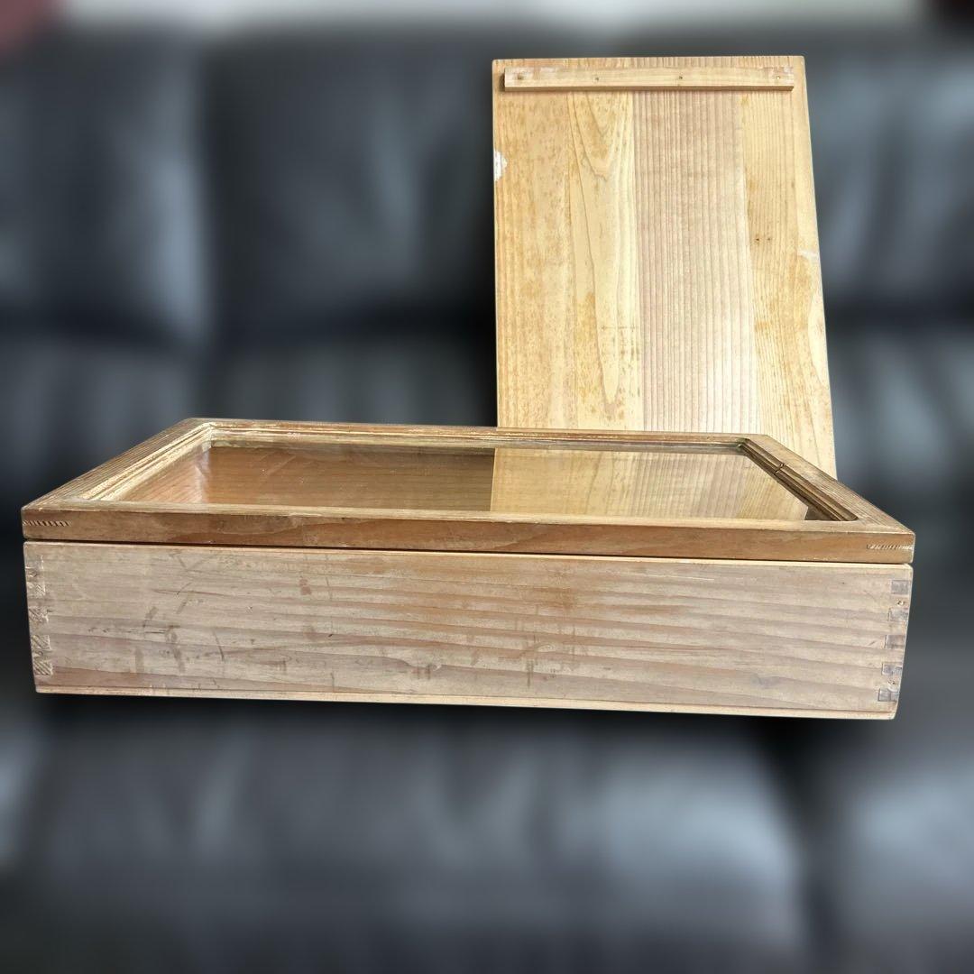古い木製ガラスケース　玩具屋　おもちゃお菓子ケース　収納箱1台　5番　昭和レトロ
