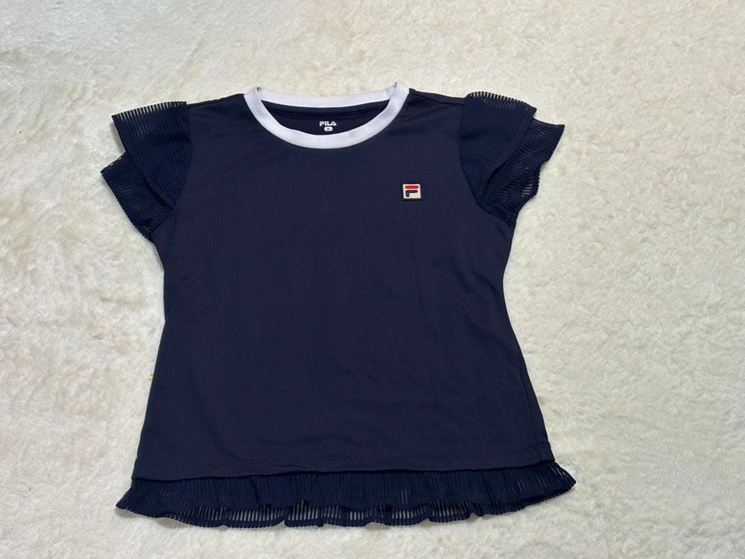 FILA テニス　ネイビー フリル セットアップ　M