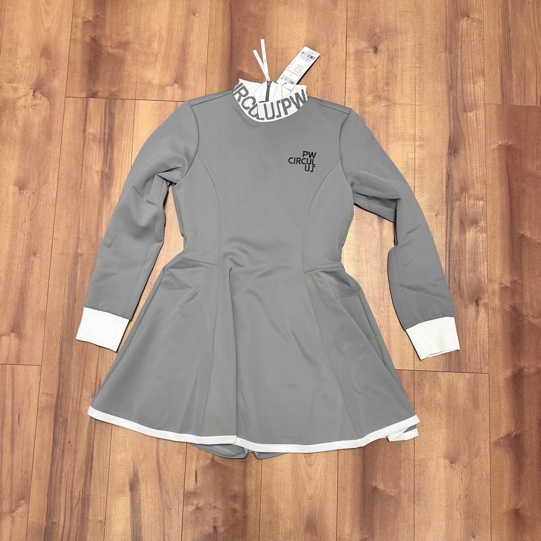長袖モックネック　フレアワンピース　ハイウエスト　サイズ1 春夏　せとはるコラボ