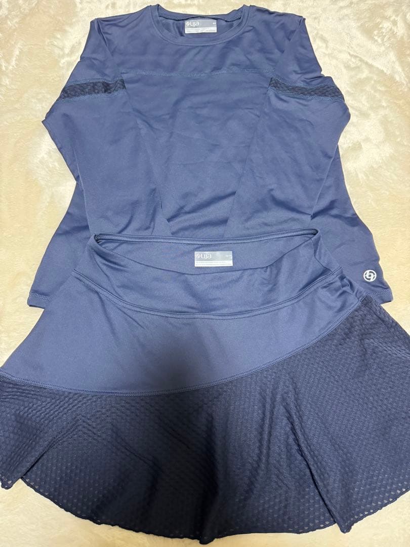 Lija ネイビー スカート付きテニスウェア XSサイズ