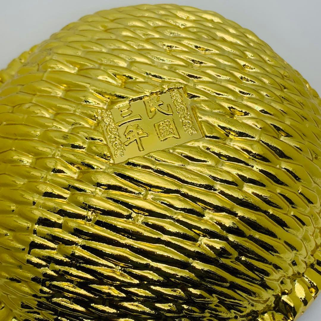 極美品 福来る 福入り 字紋 金色 盛器 供物皿 飾り皿 開運 招福 縁起物