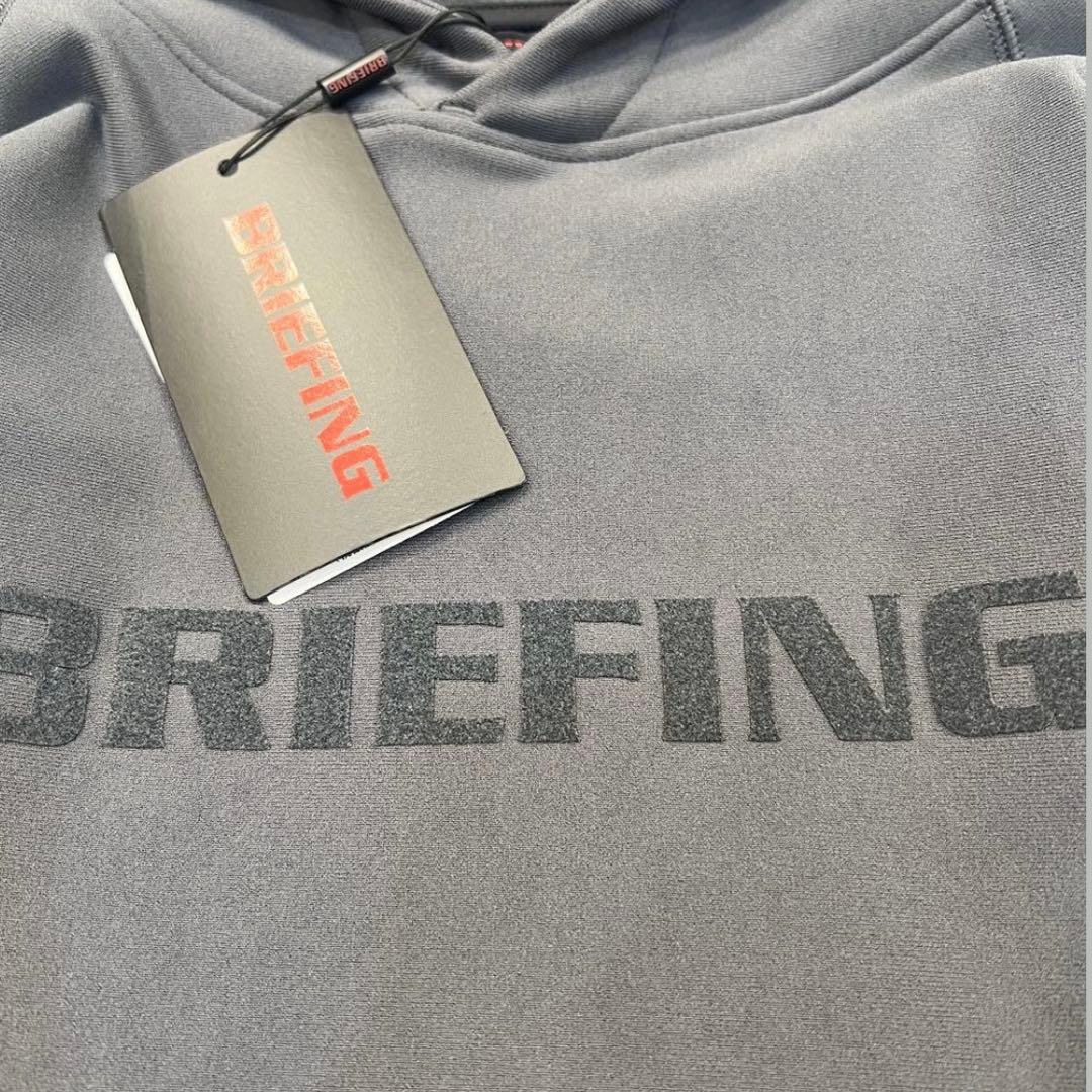 新品　BRIEFING MEN’S LOGO HOODIE チャコールL