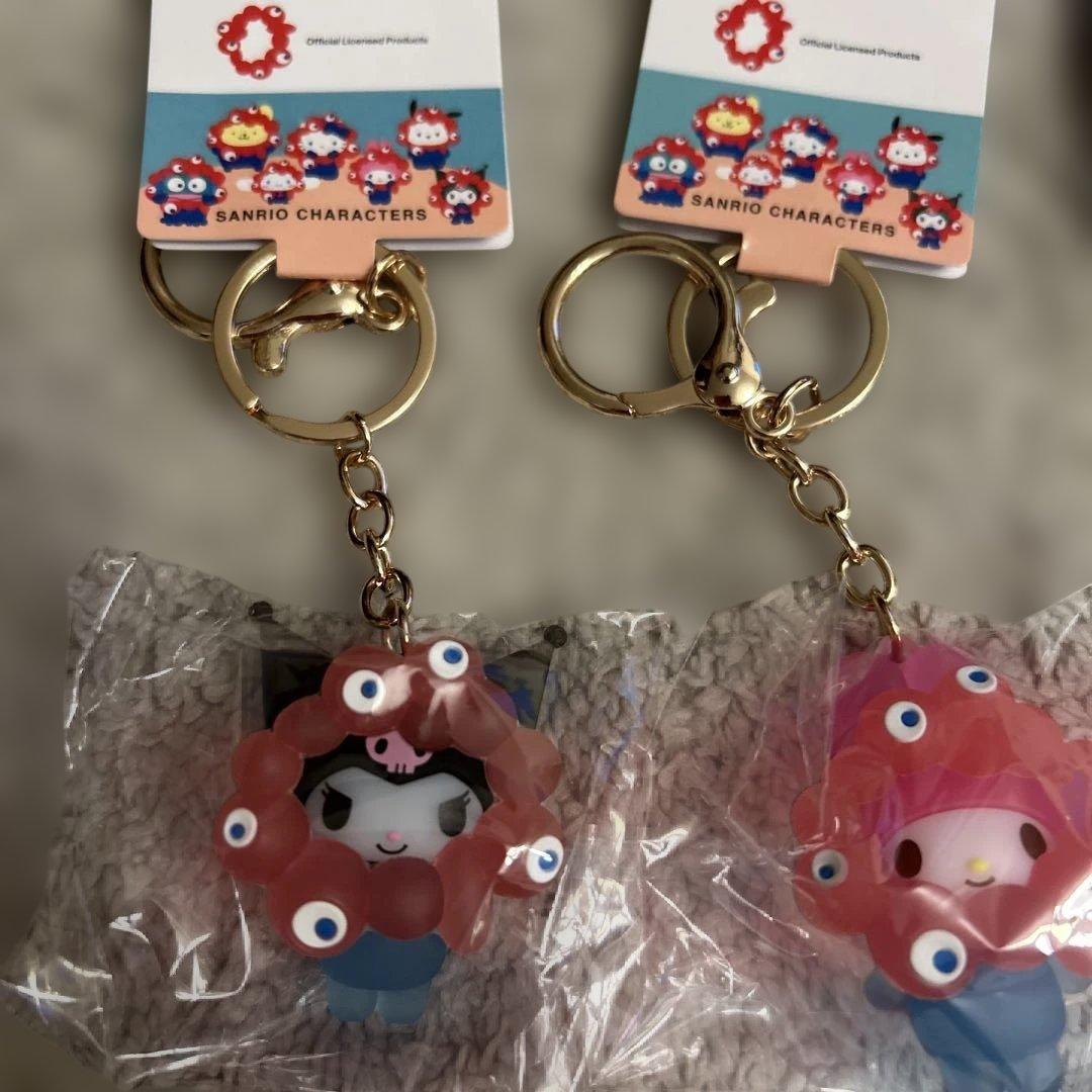 新品　ミャクミャク　立体マスコットクリアホルダー　キティ　クロミ　マイメロディ