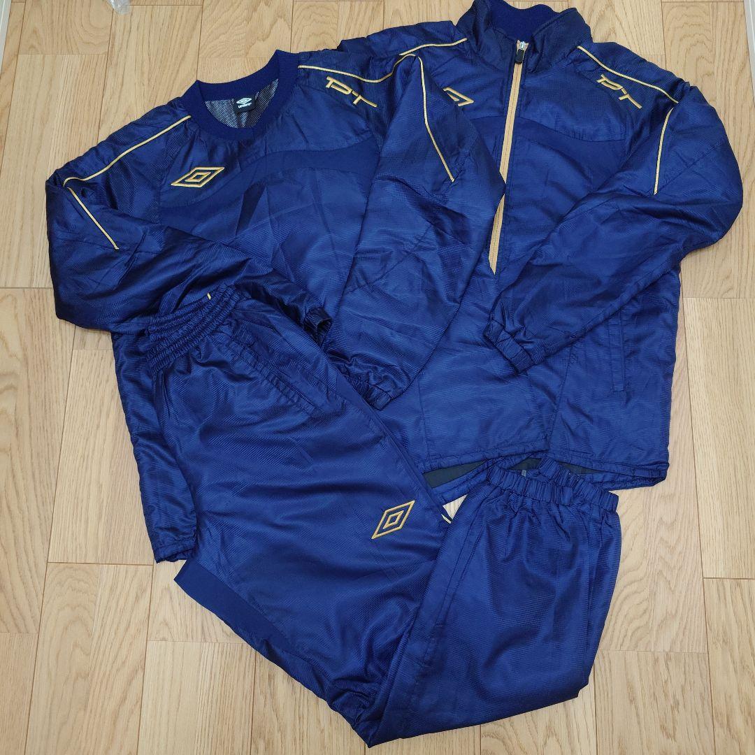 Umbro ネイビー ジャケット パンツセット 上下セット　中綿入りピステ　L