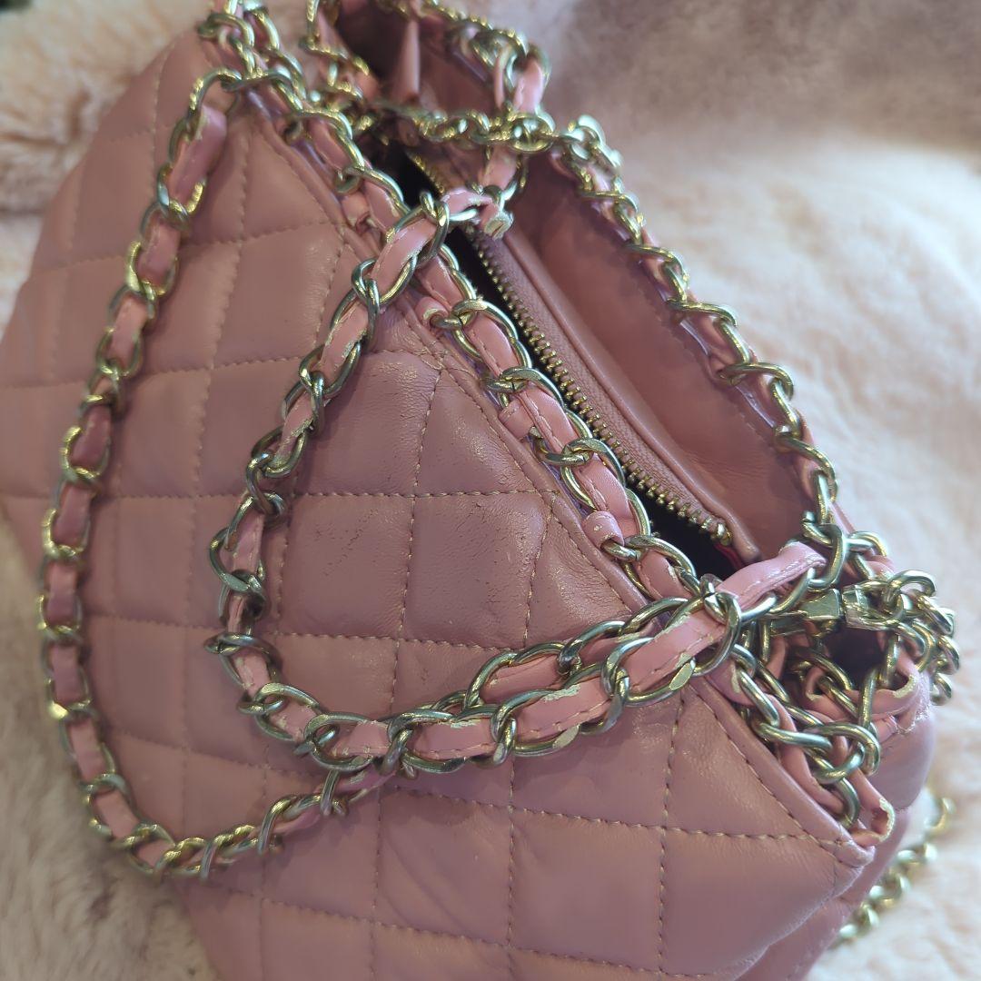 CHaNEL ピンク キルティング チェーンショルダー
