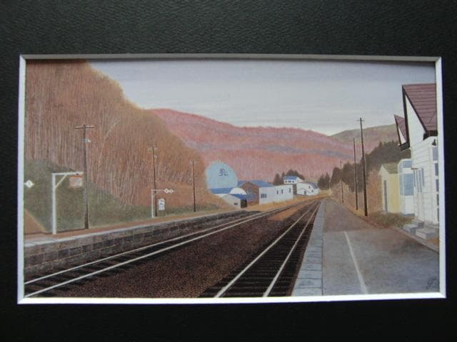 久保田 彦 【jr塩谷駅構内（北海道）】 希少画集画、状態良好