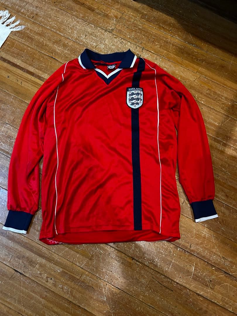 ビンテージ　90s イングランド サッカー 長袖シャツ 赤