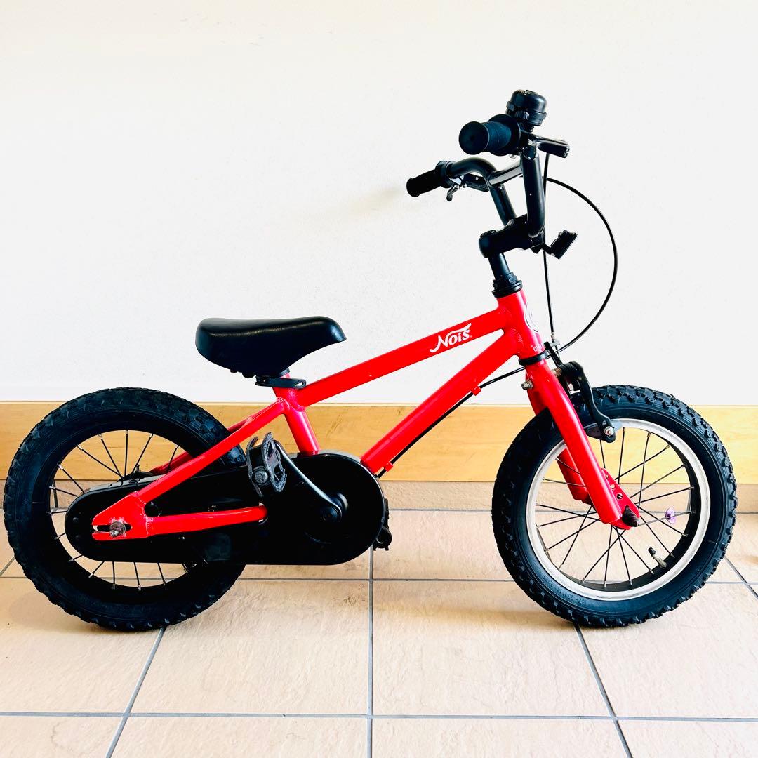 【室内保管・良品】NOiS KIDS 14インチ レッド 補助輪・スタンド付