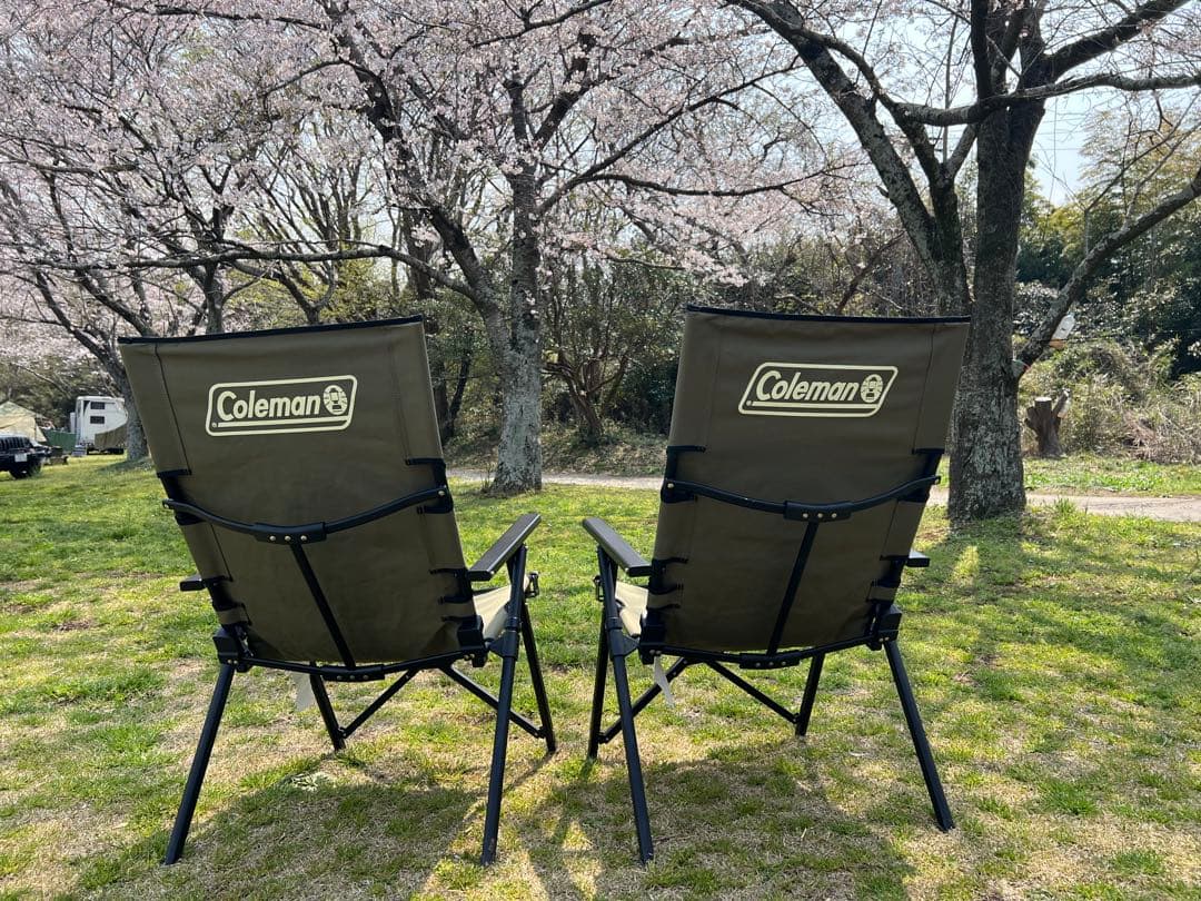 コールマン レイチェア オリーブ カーキ ハイバック ２脚セット