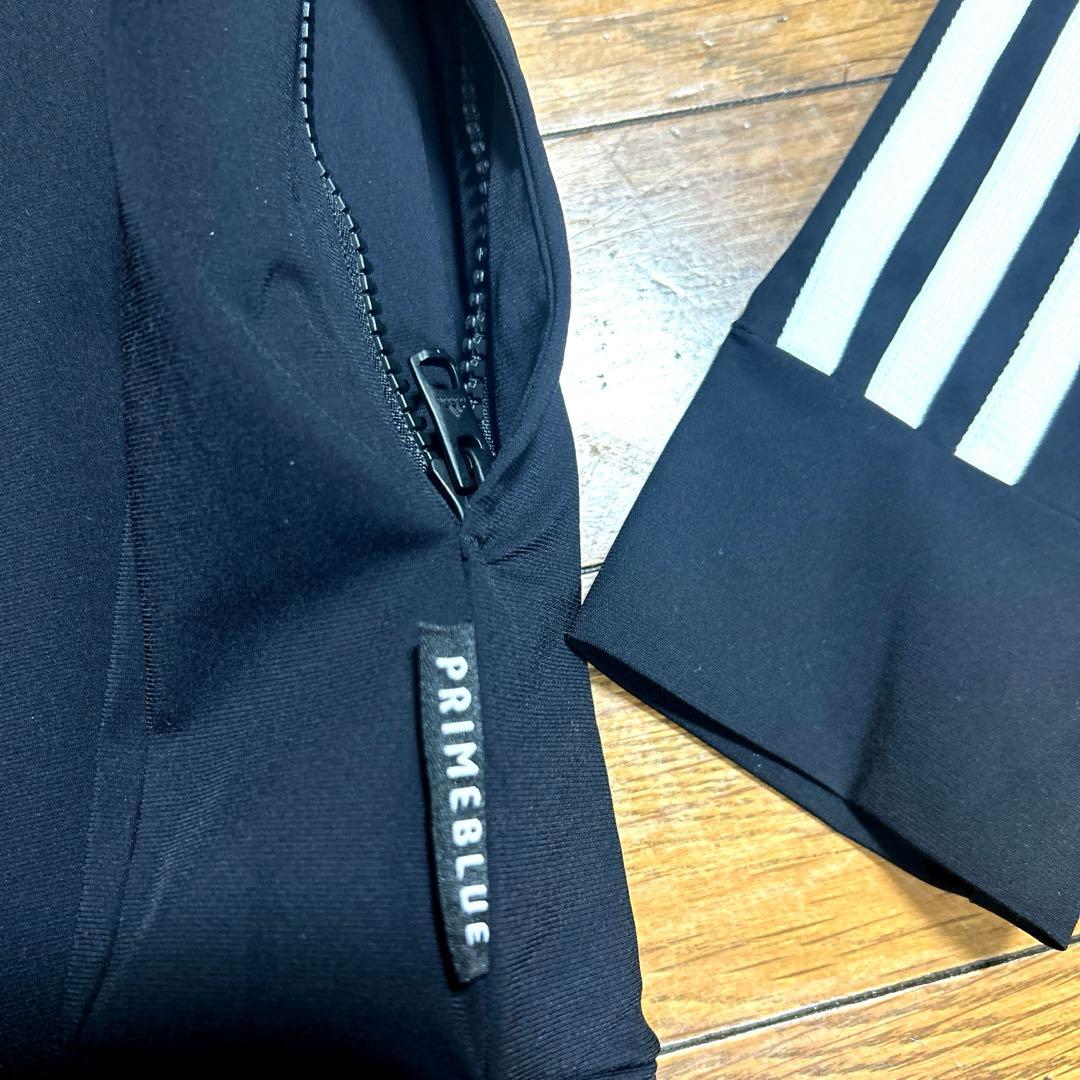 新品❣️adidas アディダス☆PRIMEBLUE 白&黒LINE♡ナイロンJK