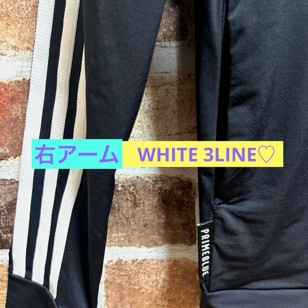 新品❣️adidas アディダス☆PRIMEBLUE 白&黒LINE♡ナイロンJK