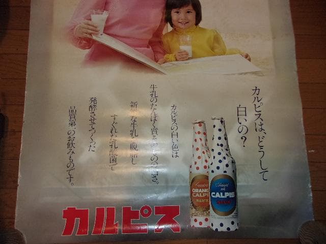 八千草薫 カルピス特大ポスター「大きさ(73×102cm）裏面はシミも無く良好」
