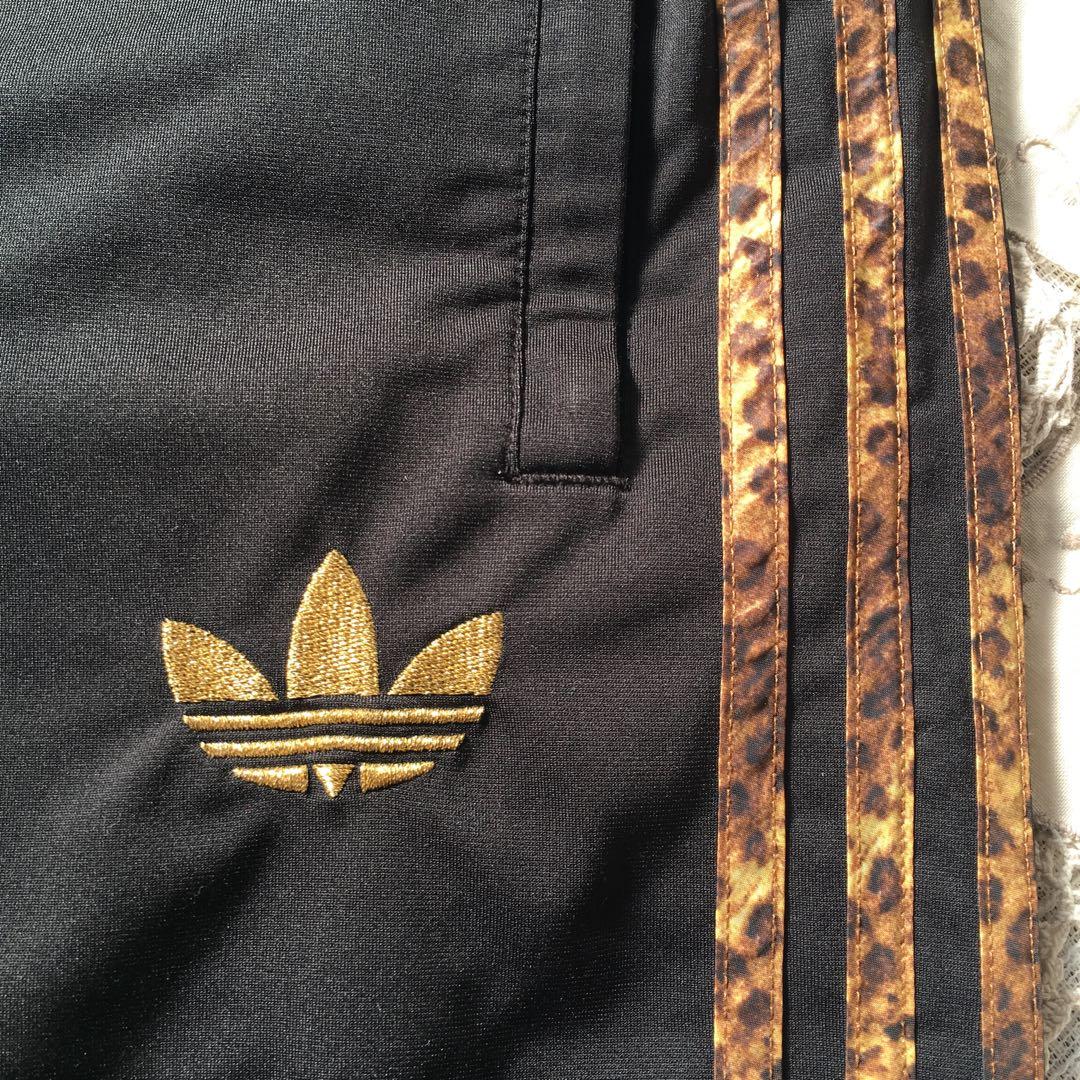 adidas ジャージ　トラックパンツ　レオパード柄　トレフォイル刺繍ロゴ　レア