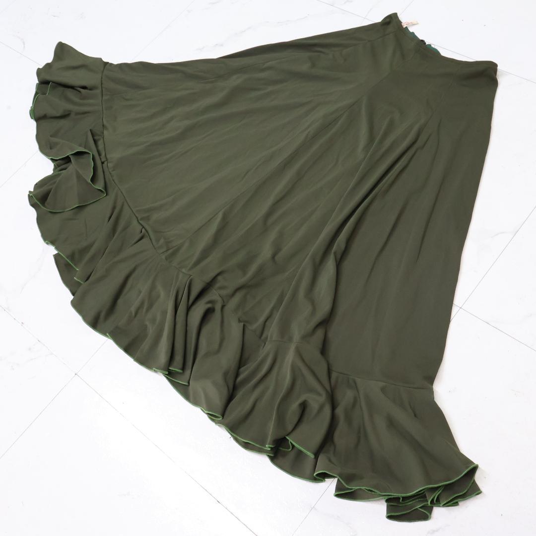 【美品 フラメンコ衣装】カーキ MARIA ROSA ファルダ ボランテ 緑