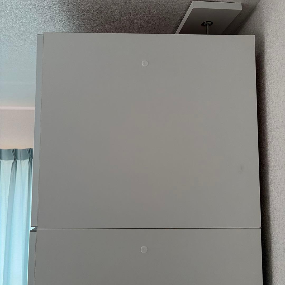 【美品】ガラスクローゼット上棚　ワードローブ 大川家具