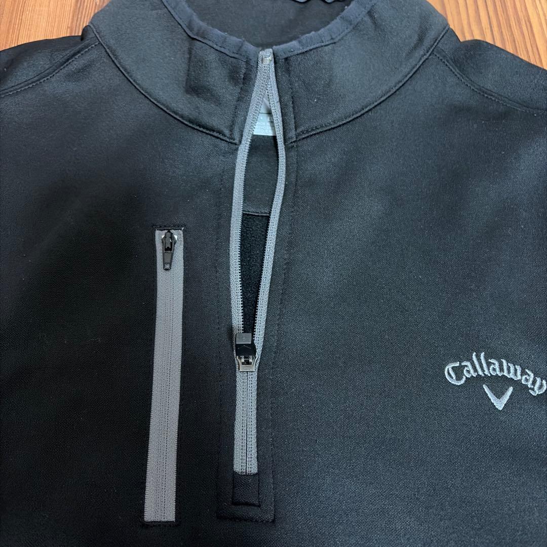 Callaway ブラック ハーフジップ トップスXL