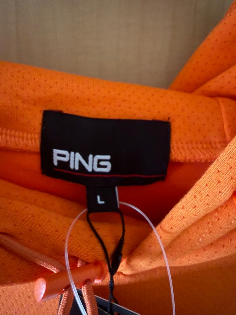 【新品未使用タグ付】PING長袖 スウェットオレンジパーカー (UVカット)