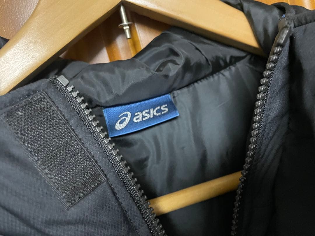 同志社 asics ロングベンチコート 黒