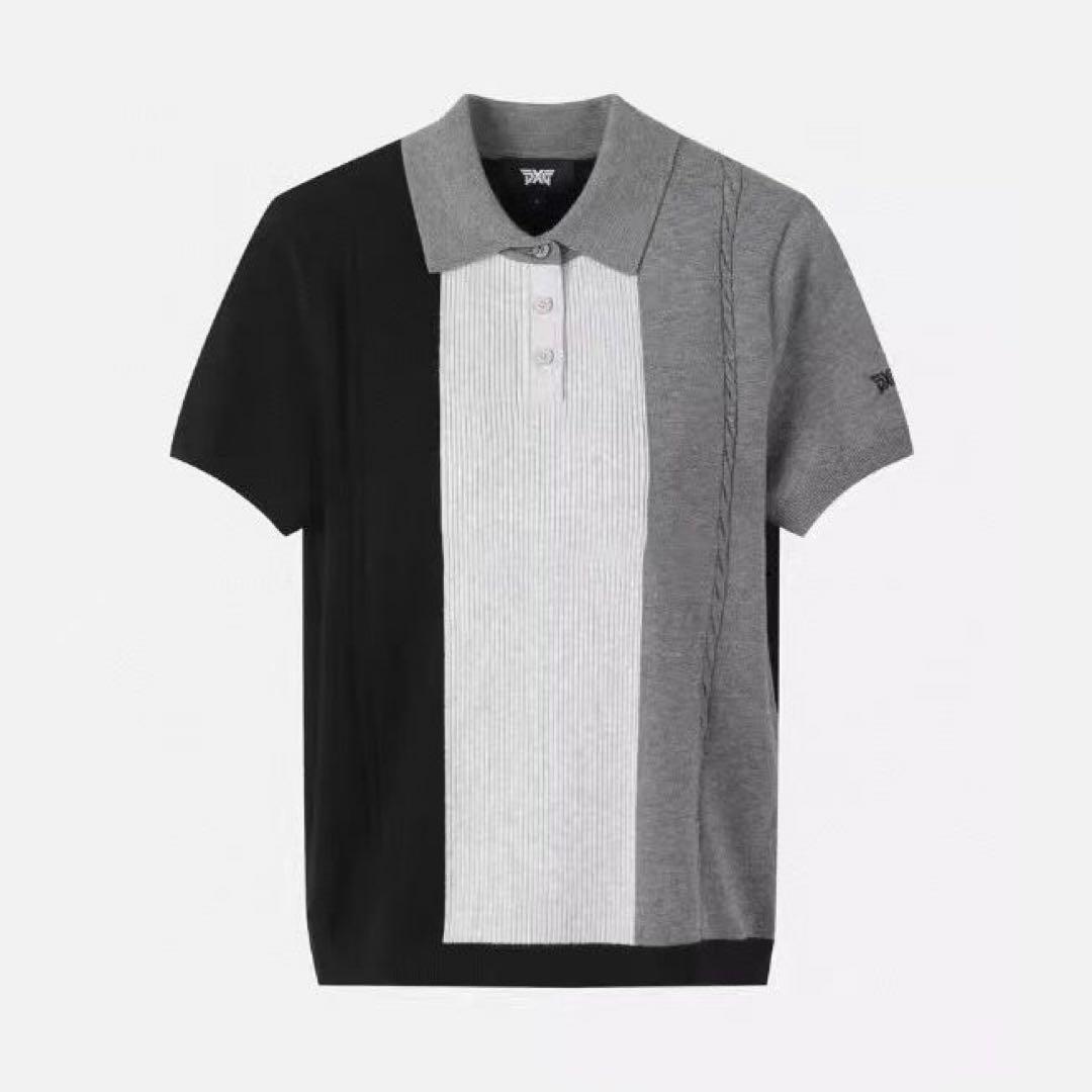 PXG 半袖ポロシャツ ブラック グレー　レディース　ゴルフウェア