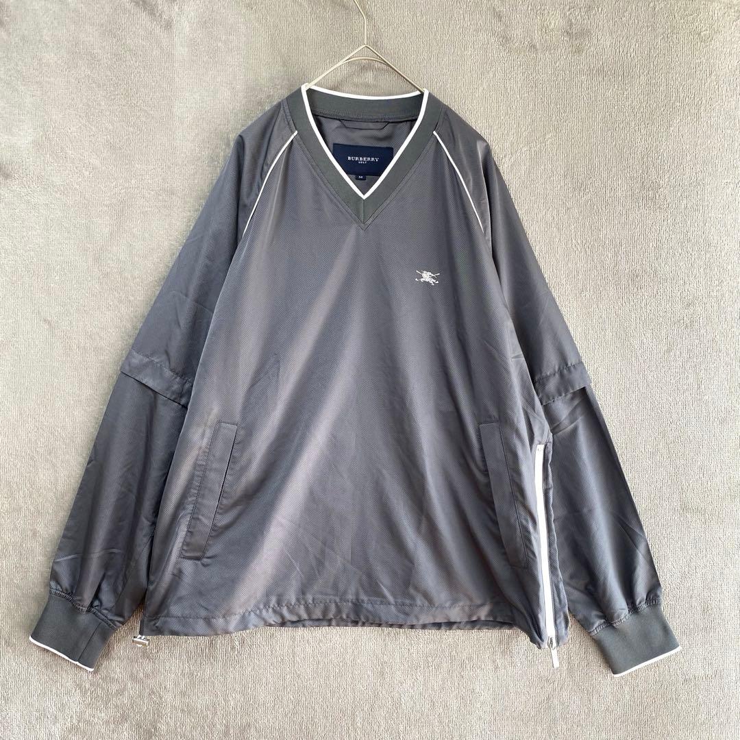 美品✨BURBERRY GOLF/ゴルフウェア/M/Vネック 2way ロゴ