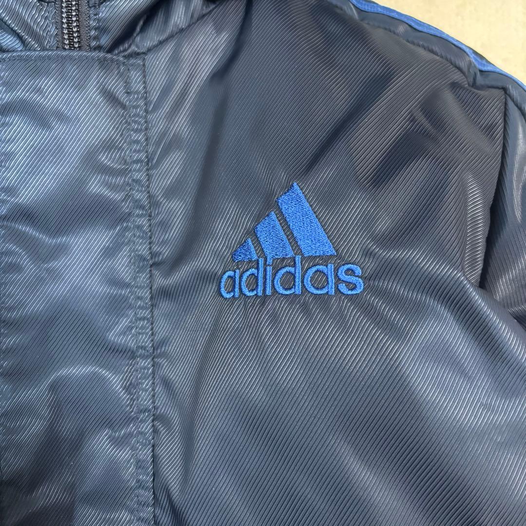極美品　adidas アディダス　裏ボア　ベンチコート ネイビー　サッカー140