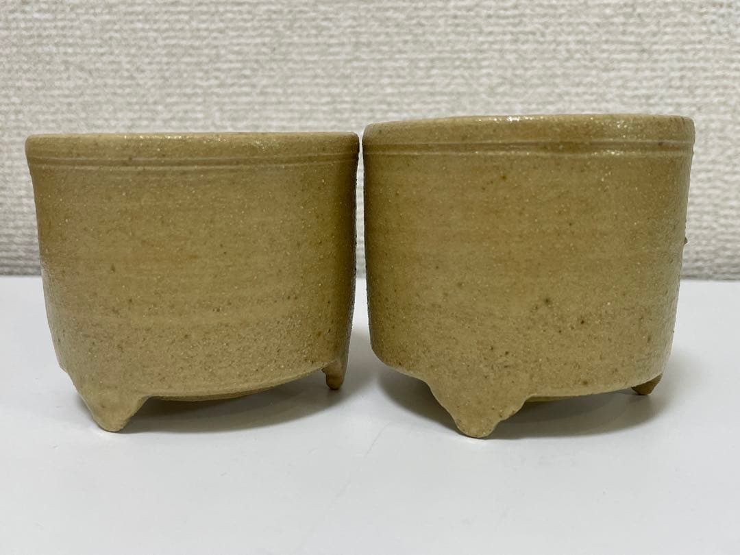 【現状品】瑞光窯 佐々木八十二 造 黄瀬戸香炉 一対 共箱