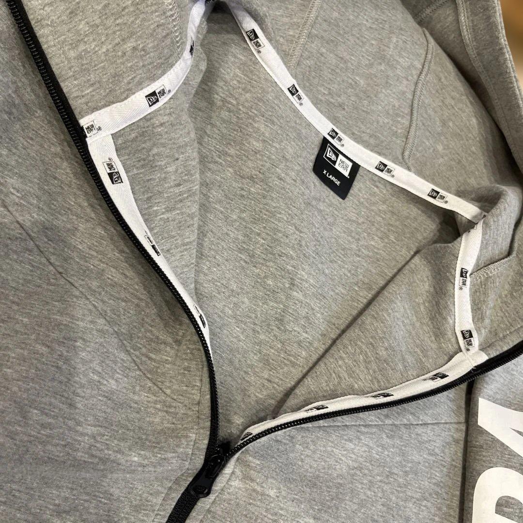 NEW ERA ニューエラゴルフ スリーブ ロゴ フルジップ パーカーグレーXL
