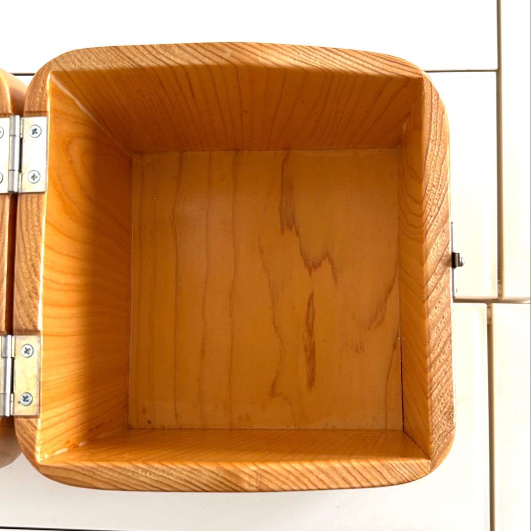 桧木製　日本製　小物入れ　収納150x150x170mm 未使用品
