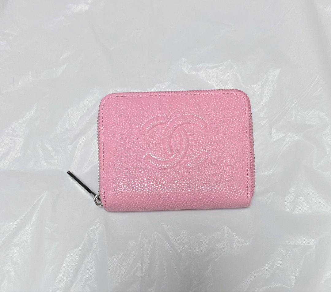 CHANELノベルティ ケースピンクシルバー金具新品